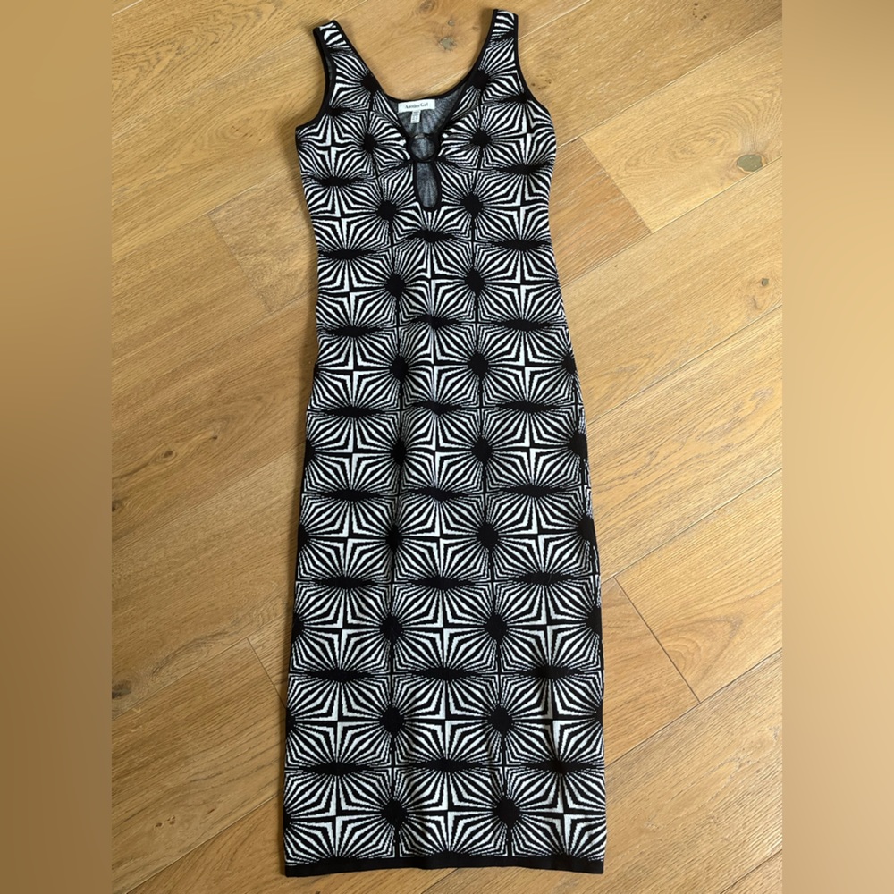 Black and White Midi Dress